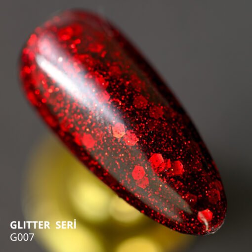 Kalıcı Oje G007, Kırmızı Parıltılı Şarap, 14 ml - Görsel 3