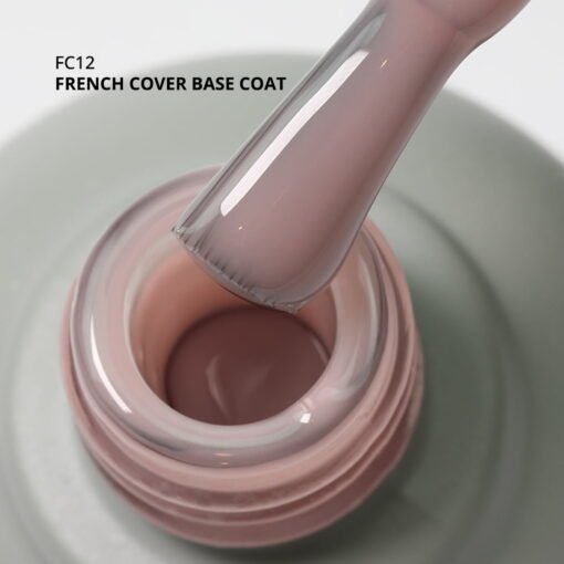 Kalıcı Oje için French Cover Rubber Base Coat FC12, Gül Kurusu, 10 ml - Görsel 2