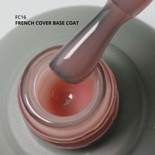 Kalıcı Oje için French Cover Rubber Base Coat FC16, Koyu Nude Pembe, 10 ml - Görsel 2