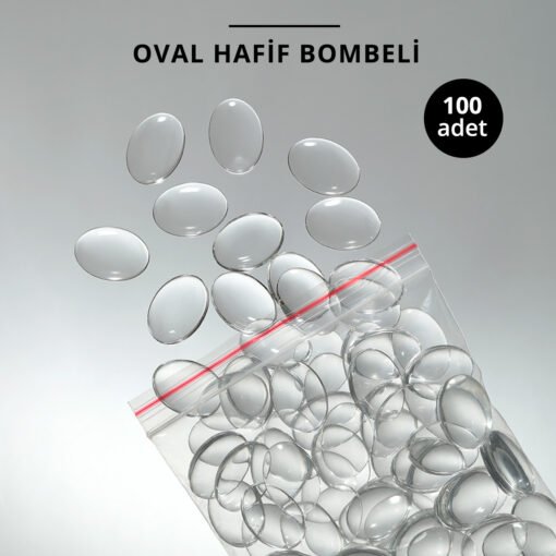 Kalıcı Oje Kartela İçin Cam Taş, Oval Hafif Bombeli, 100 Adet - Görsel 2