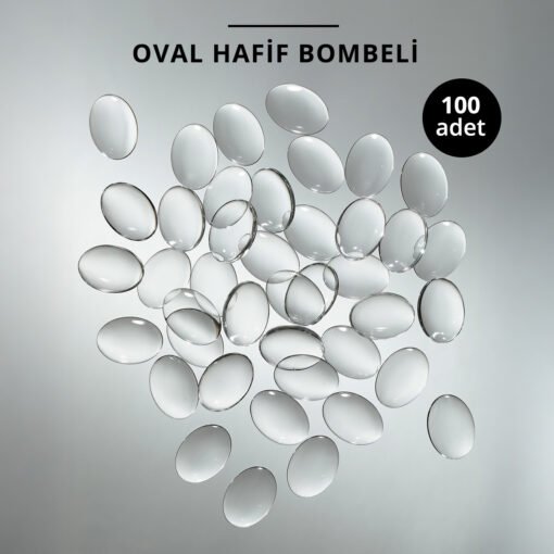 Kalıcı Oje Kartela İçin Cam Taş, Oval Hafif Bombeli, 100 Adet - Görsel 3