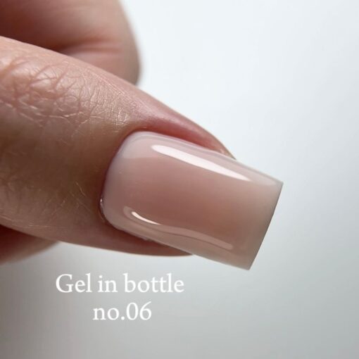 Gel In Bottle No.06, Akıllı Fırçalı Protez Tırnak Jeli, Yarı Şeffaf Nude Şeftali, 18 ml - Görsel 6