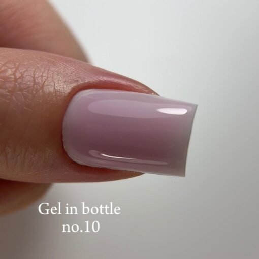 Gel In Bottle No.10, Akıllı Fırçalı Protez Tırnak Jeli, Yarı Şeffaf Açık Lila, 18 ml - Görsel 6