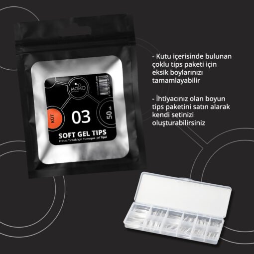 Soft Gel Tips, Yeni Nesil Jel Tipsi, Küt No:03, Tek Boy 50’li Yedek Paket - Görsel 3