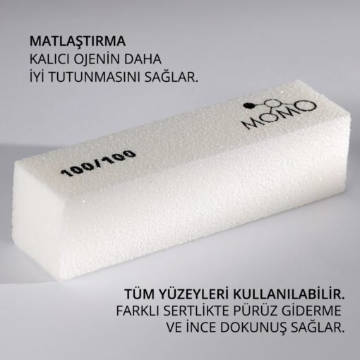 Tırnak Üstü Törpü Buffer 100/100 Beyaz 10 cm - Görsel 2