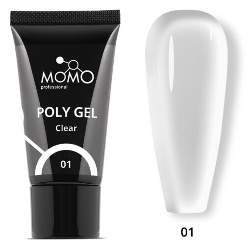 Protez Tırnak İçin Poly Gel, Poli Jel, No.01, Şeffaf, 30 gr