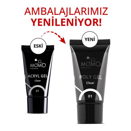 Protez Tırnak İçin Poly Gel, Poli Jel, No.01, Şeffaf, 30 gr - Görsel 5