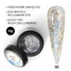 Holographic Builder Gel, Nail Art için Protez Tırnak Jeli No.02, Glitter Mavi Simli, 10 gr