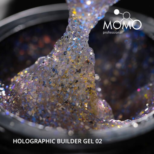 Holographic Builder Gel, Nail Art için Protez Tırnak Jeli No.02, Glitter Mavi Simli, 10 gr - Görsel 3