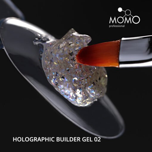 Holographic Builder Gel, Nail Art için Protez Tırnak Jeli No.02, Glitter Mavi Simli, 10 gr - Görsel 4
